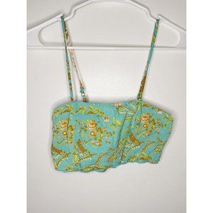 XS Blue Floral SHEIN Bralette Crop Top